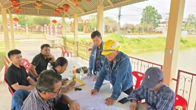 โครงการก่อสร้างเขื่อนป้องกันตลิ่งพร้อมปรับภูมิทัศน์ริมสระบัวหนองบัวโคก