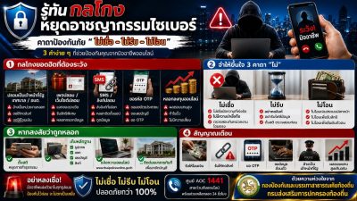 เทศบาลตำบลหนองบัวโคก ประชาสัมพันธ์ รู้ทันกลโกง หยุดอาชญากรรมไซเบอร์